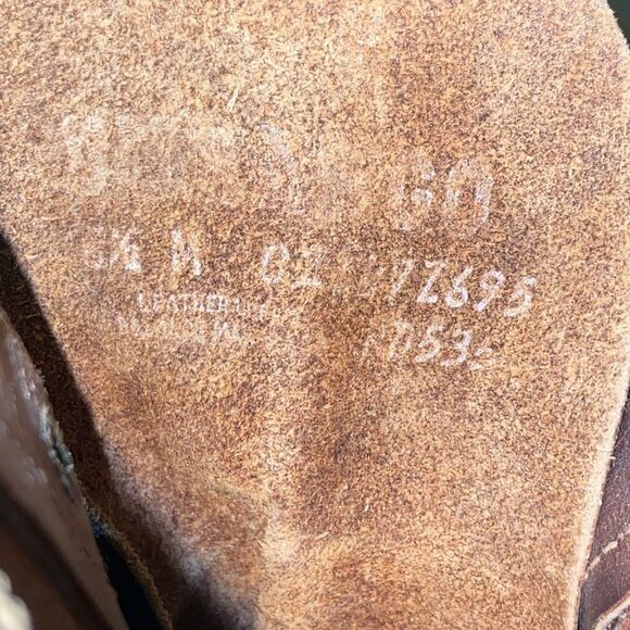 VTG,Vibram Resist-Oil No-Mark Brown Leather Boots with Lace-Up Design Size 6.5 M - Picture 10 of 11